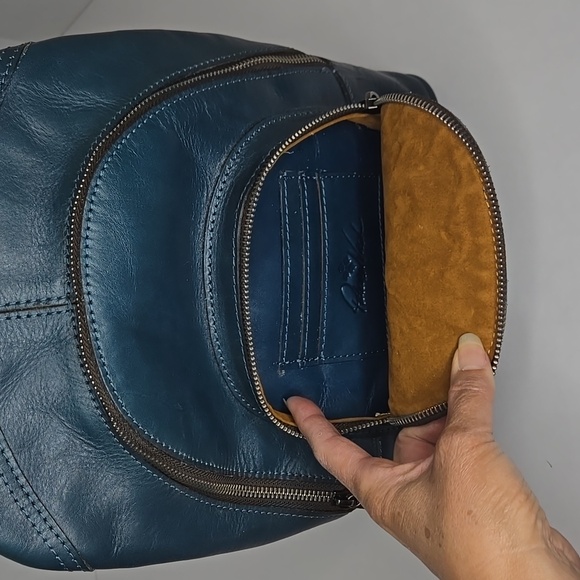 Patricia Nash Leather Backpack, Style P29833, Color Caribbean Blue - Picture 7 of 16